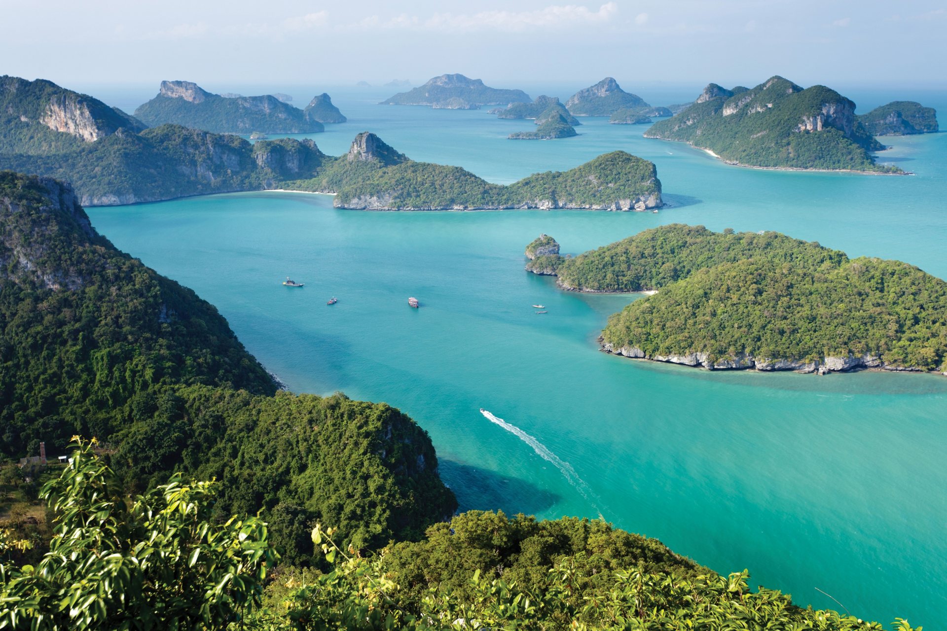 Limestone islands and turquoise water of Ang Thong National Marine Park near Koh Samui