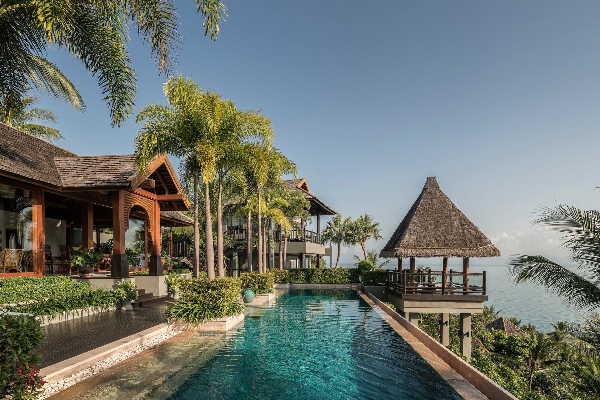 Multi-bedroom residence villa with large pool terrace and pavilions at Four Seasons Resort Koh Samui