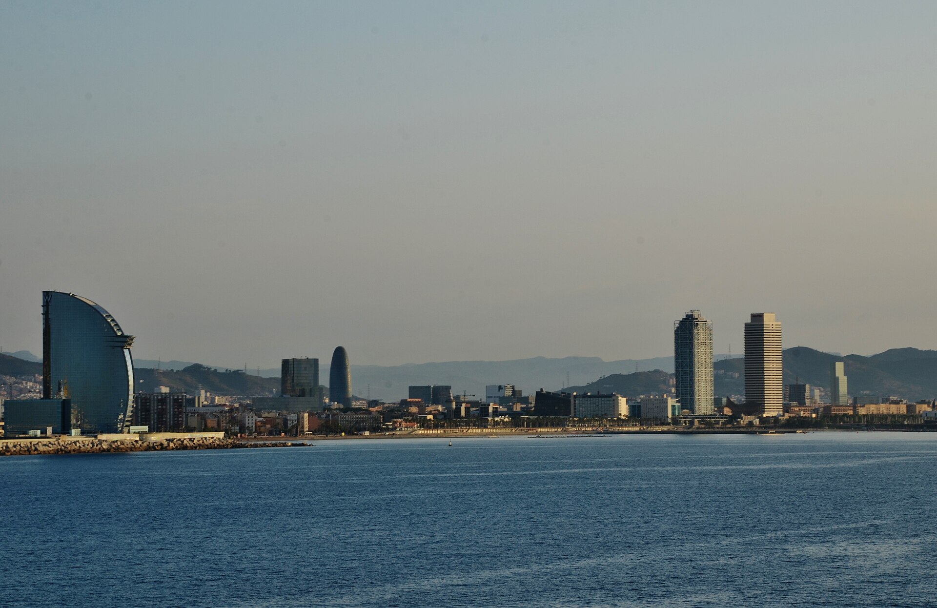 Barceloneta beach and the Barcelona waterfront